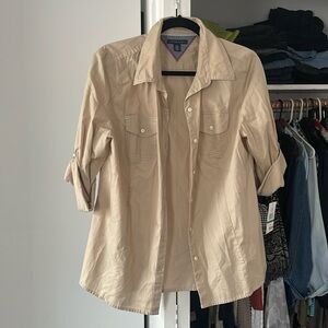 NWT- Tommy Hilfiger beige dress shirt